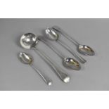A Collection of Silver Plated Spoons and a Ladle to Include Pair of Long Handled Servers by Walker &