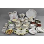 A Collection of Various Tea and Coffee Wares to comprise Part Set of Rosalie Floral Decorated
