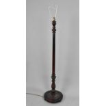 A Mid 20th Century Mahogany Standard Lamp with Reeded Support