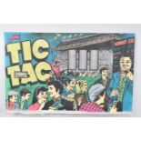 A Decorated Perspex Panel from Pinball Machine, Tic-Tac, 57x43cm