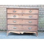 A 19th Century Mahogany Bedroom Chest for Restoration Having Two Short and Three Long Drawers, 113cm