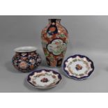 A Collection of Various Oriental Imari Porcelain to comprise Chinese Cache Pot, 13cms High, Japanese