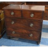 A 19th Century Mahogany Bedroom Chest of Two Short and Two Long Drawers, 92cm wide