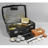 A Vintage Suitcase Containing Various Smoking Ephemera, Tins, Cigars, Johns Players Special King