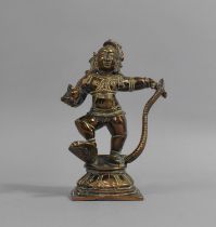 A Heavy Indian Bronze Study of Shiva with Cobra, 15cms High