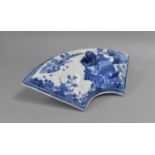 An Early 19th Century Blue and White Lidded Supper Dish of Crescent Form, English Pearlware, 31cm