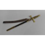 A Vintage Wilkinson Brass Handled Dagger in Scabbard, 38cm Overall