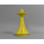 A Broughton Studio Ceramics Yellow Glazed Candlestick, 22cm high