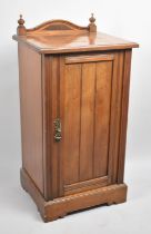 An Edwardian Walnut Galleried Bedside Cabinet with Shelved Interior, 41cms Wide