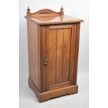 An Edwardian Walnut Galleried Bedside Cabinet with Shelved Interior, 41cms Wide