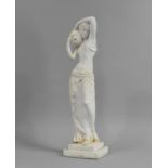 A Plaster Cast Study of Classical Maiden, 39cms High, Has been Glued at Base