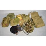 A Collection of Military Canvas Bags, Berets, Water Bottle etc