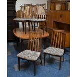 A G Plan Extending Dining Table and Five Tapestry Seated Chairs