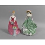 Two Royal Doulton Figures, "Best Wishes" and Alexandra"