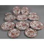 A Collection of Coalport Indian Tree Coral China to Comprise Six Bowls and Eight Side Plates