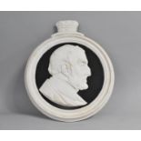 A Cast Plaster Plaque, Gladstone, 29cms Diameter