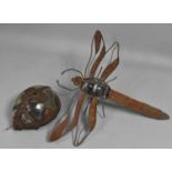 Two Novelty Exterior Lights, One in the Form of a Dragonfly, the Other Ladybird