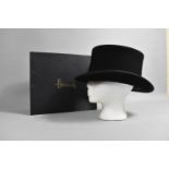 A Harrods Box Containing Hand made Wool Top Hat, Size 7 5/8