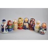 A Collection of Eight Mid/Late 20th century Russian Dolls