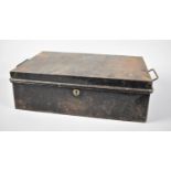 A Metal Deed or Document Box with Two Carrying Handles, 40cms Wide