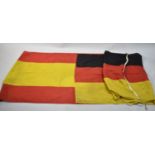 A Linen Spanish Flag and a German Flag, 180x90cms