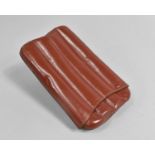 A Vintage Leather Cigar Case, 14cms High