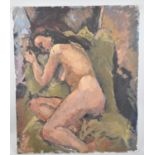 An Unframed Oil on Board by James Davis, Nude, 51x61cm