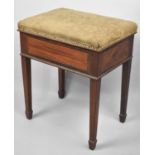 A Late 19th Century Inlaid Rosewood and Mahogany Lift Top Piano Stool on Square Tapering Supports