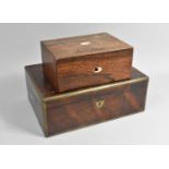 A Late Victorian Brass Mounted Mahogany Writing Slope Box, Inner Stripped, Together with a