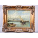 A Gilt Framed Textured Print, Estuary Scene, 40x29cm