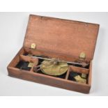 A Late 19th Century Cased Set of Jewellers or Apothecary Pan Scales, 20cms Wide