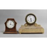 An Edwardian Mahogany Cased Mantle Clock, Buren Movement Requires Attention, Together with a Late