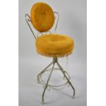 A 1950s/60s Metal Framed Dressing Table Stool with Upholstered Seat and Backrest