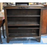 An Edwardian Oak Three Shelf Open Bookcase, 106cm wide