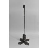 A Mid/ Late 20th Century Cast and Wrought Iron Poker Stand with Rams Head Poker, 60cms Long