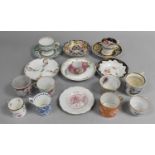 A Collection of Various 18th/19th Century Cabinet Cups and Saucers to Comprise Limoges Miniature