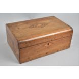 A Late 19th Century Inlaid Walnut Ladies Workbox with Removable Fitted Inner Tray, 25cms Wide