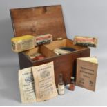 A Vintage Hawthorn's Veterinary Medicine Box containing Vintage Medicines and Guides Etc,