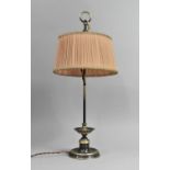 A Mid 20th Century Metal Two Branch Table Lamp with Shade, 52cm high Overall