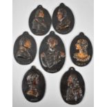 A Collection of Salop Iron Oval Wall Plaques, Each 12cms High