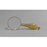 A Small Brass Handled Magnifying Glass, 12cms Long