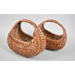 A Pair of Miniature Wicker Baskets, Each 20cm Long