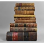 A Collection of 18th and 19th Century English and French Leather Bound Books, to Include