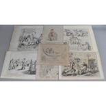 A Collection of Georgian Political Engraving to Include The Esplanade, Wouski, Discipline,