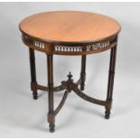 An Edwardian Circular Mahogany Occasional Table with Pierced Border and Stretchers, Triple
