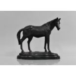 A Patinated Bronze Study of Mare on Marble Plinth, 25cms Long