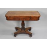 A Mid 19th Century Mahogany Lift and Twist Tea Table on Acanthus Carved Support and Quadrant Base,