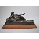 Jean Baptiste Clesinger (French 1814-1883) a Bronze Figure of Cleopatra Reclining Clasping Snake