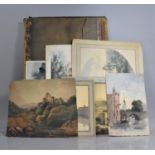A Folio of 19th Century Artwork, Mainly Watercolour Landscapes