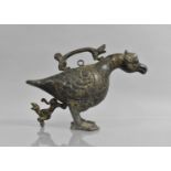 A Chinese Bronze Censer in the Form of a Bird, 32cms Long